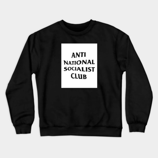 Anti Nazi Club Rectangle (White) Crewneck Sweatshirt by Graograman